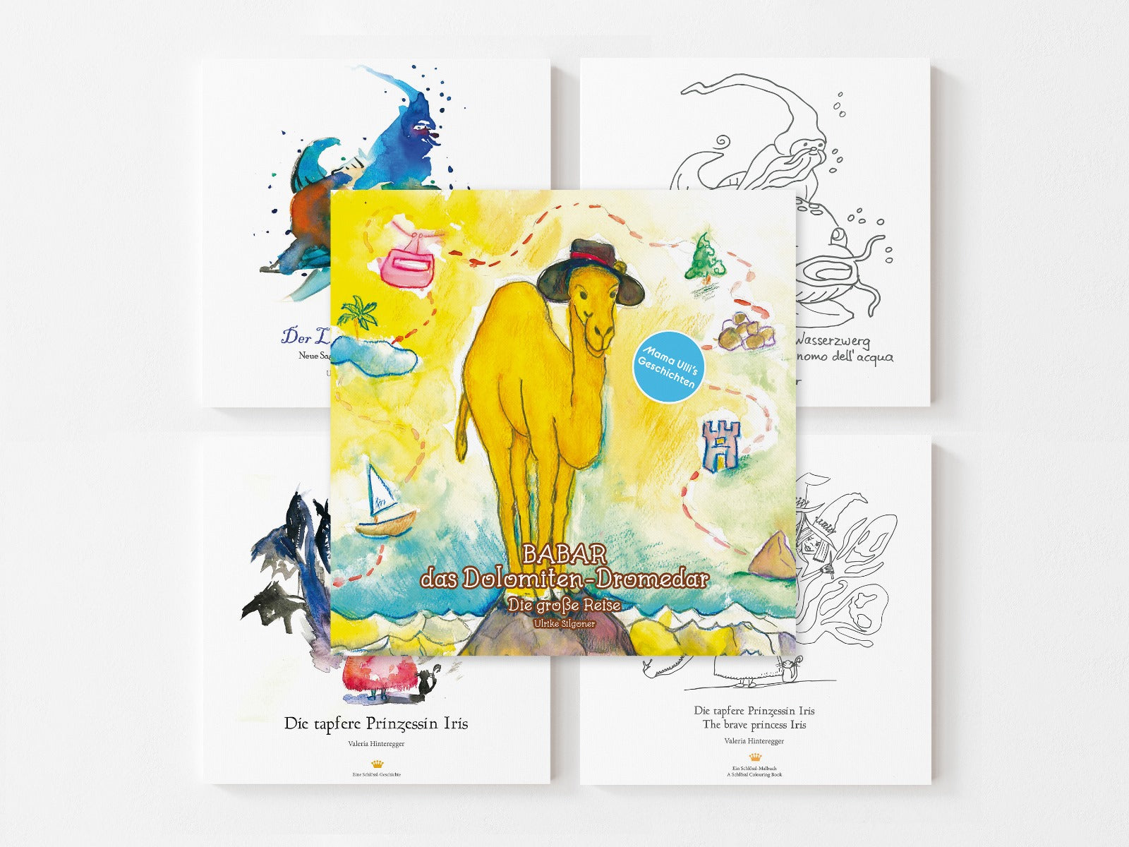 Komplettpaket: Wasserzwerg & Prinzessin Iris & Babar das Dolomiten-Dromedar